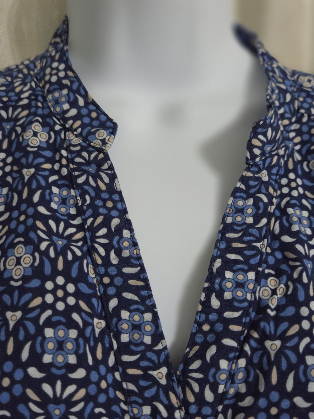 En Creme Blue & Cream Paisley Long Sleeve Tunic Dress - Picture 5 of 8
